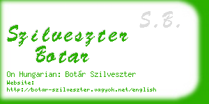 szilveszter botar business card